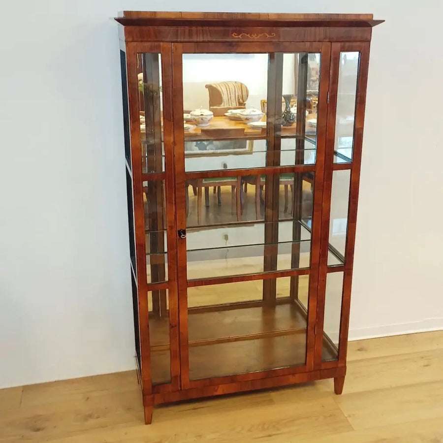 Biedermeier Vitrine 3-Seiten verglast Österreich um 1830