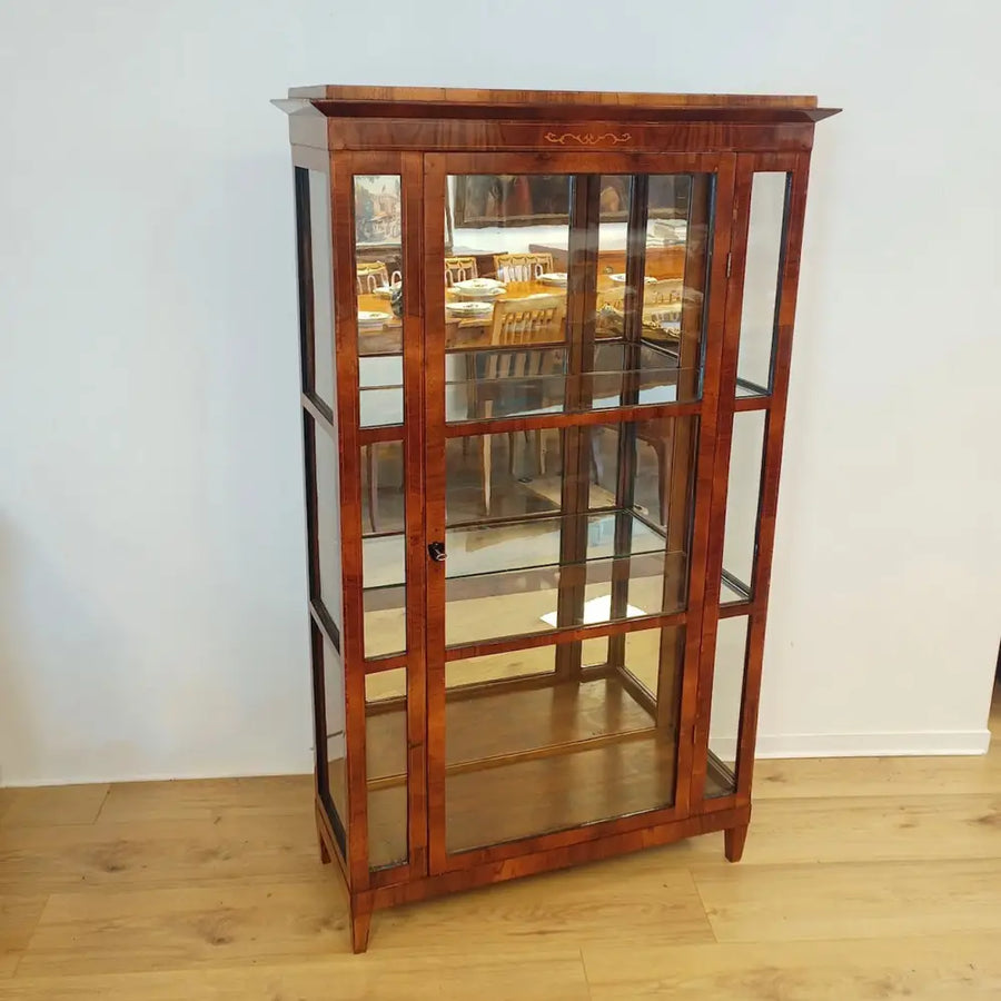 Biedermeier Vitrine 3-Seiten verglast Österreich um 1830