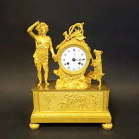 Empire Pendule ’Junger Bacchus’ vergoldete Bronze - Uhr