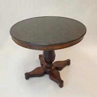 Runder Empire - Tisch mit Originaler Marmorplatte - Möbel