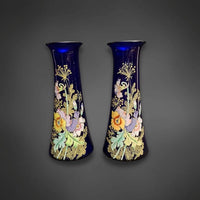 Paar blaue Glasvasen im Jugendstil um 1890 - Sammlerstücke